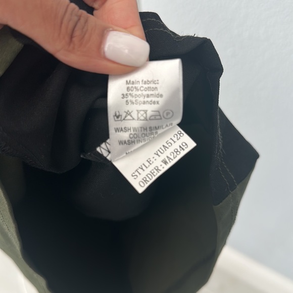 Rare London Green/Black Form Fitting Cross-Back Dress with Gold Buckle Details - Picture 10 of 10